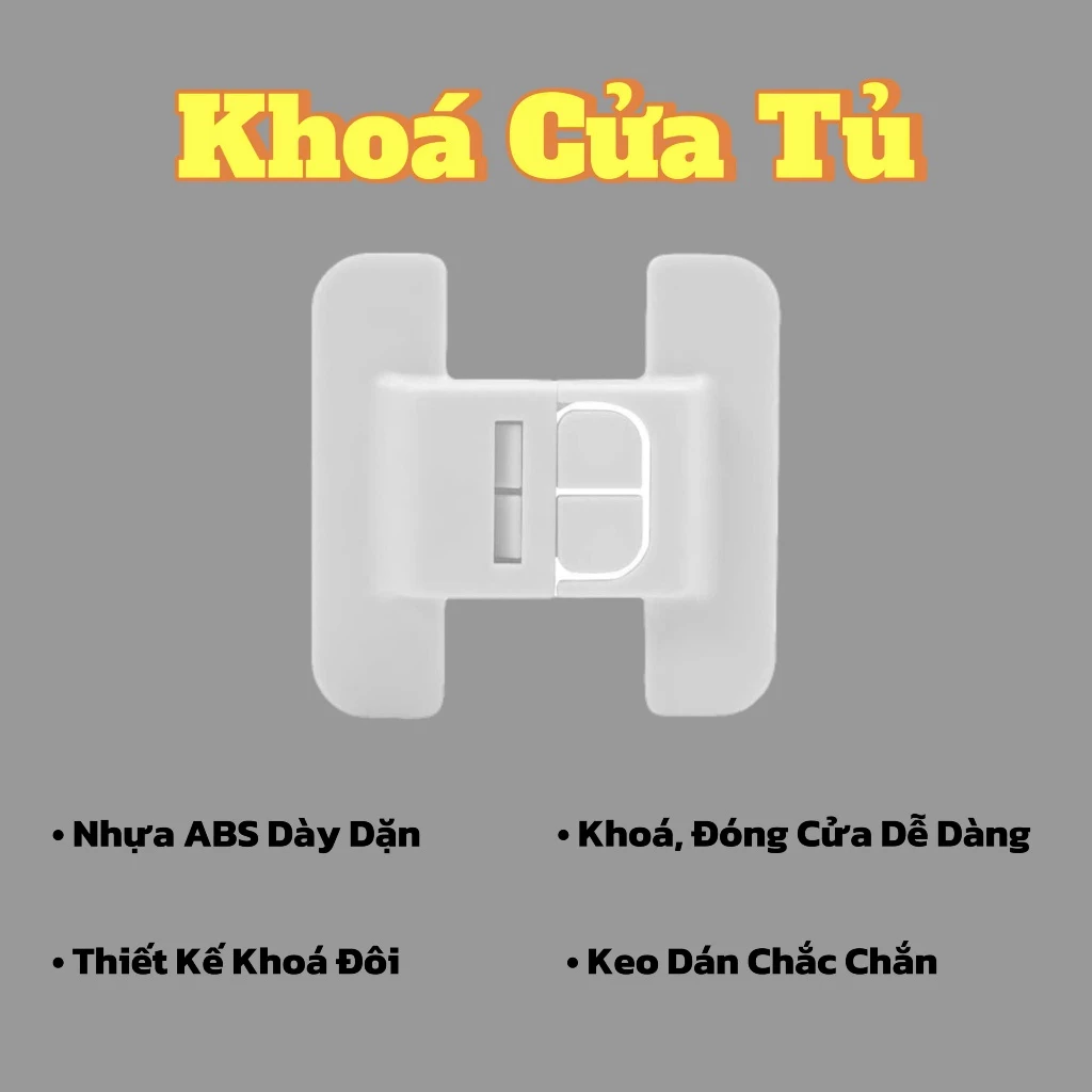 Khóa Tủ Lạnh An Toàn Trẻ Em - Khóa Chữ H Tốt/ Khóa Trắng/ Khóa Xanh Dương Keo Dán Chắc Chắn
