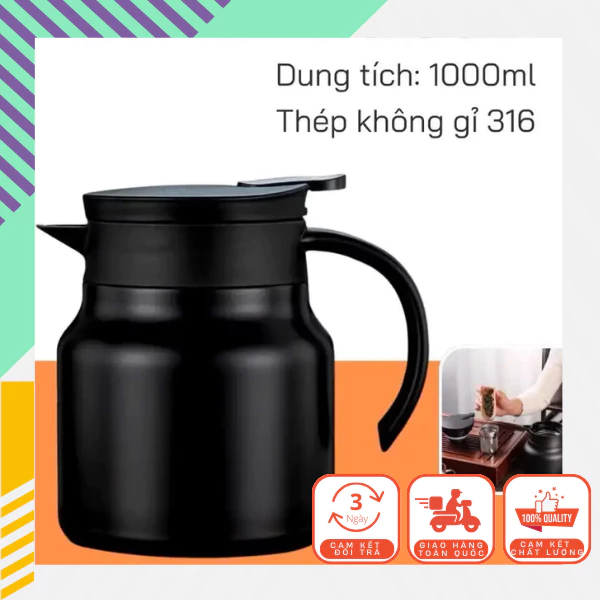 Ấm Pha Trà Giữ Nhiệt Có Lõi Lọc, Inox 316 Cao Cấp, Giữ Trà Nóng 6-8h