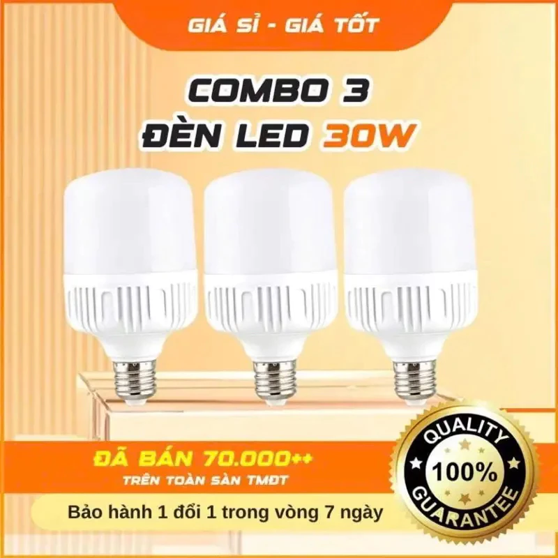 Bóng Đèn Led Công Suất 30w. Đèn Led Tiết Kiệm Điện, Bảo Hành Lỗi 1 Đổi 1