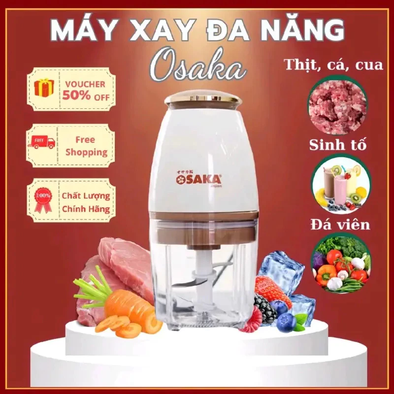 Máy Xay Sinh Tố Osaka, Xay Thịt Cá, Xay Đá, Xay Hoa Quả, Xay Đa Năng, Đồ Gia Dụng- Lưỡi Dao Bằng Thép Không GỈ
