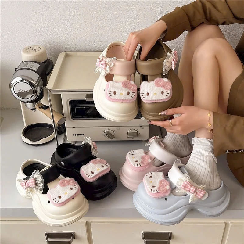 Dép sục nữ mèo hello kitty độn đế tăng chiều cao 8 cm dễ thương