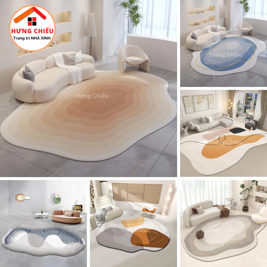 Thảm trải sàn nghệ thuật bali nỉ lì trang trí nhà cửa đẹp nhiều kích cỡ - Hưng Chiếu ED16
