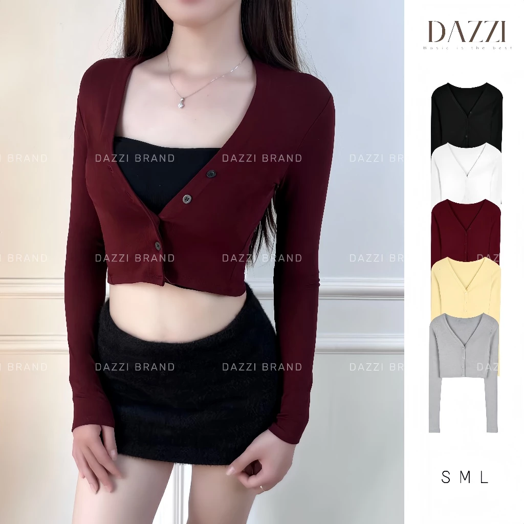 [MỞ BÁN] Áo khoác Cardigan có khuy chất cotton co dãn DAZZI Women K01-2