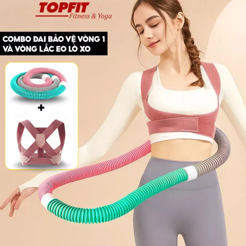 Combo Đai Bảo Vệ Vòng 1 +  Vòng Lắc Eo Lò Xo 1.5kg – Hỗ Trợ Tập Luyện, Giảm Cân, Giữ Dáng Tại Nhà