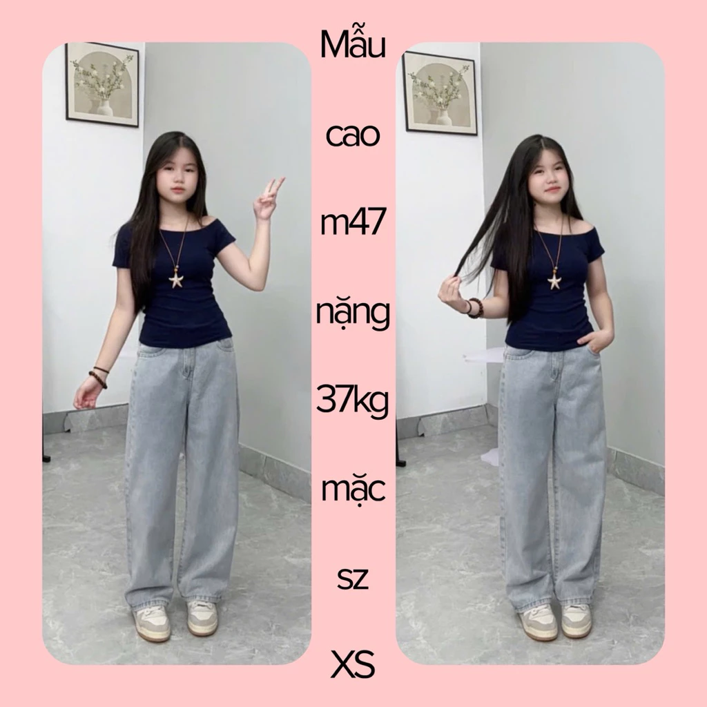 (SUÔNG NẤM LÙN) QUẦN JEANS NỮ ỐNG SUÔNG MÀU XANH TRẮNG 9 tấc ( nhận đơn từ m42)