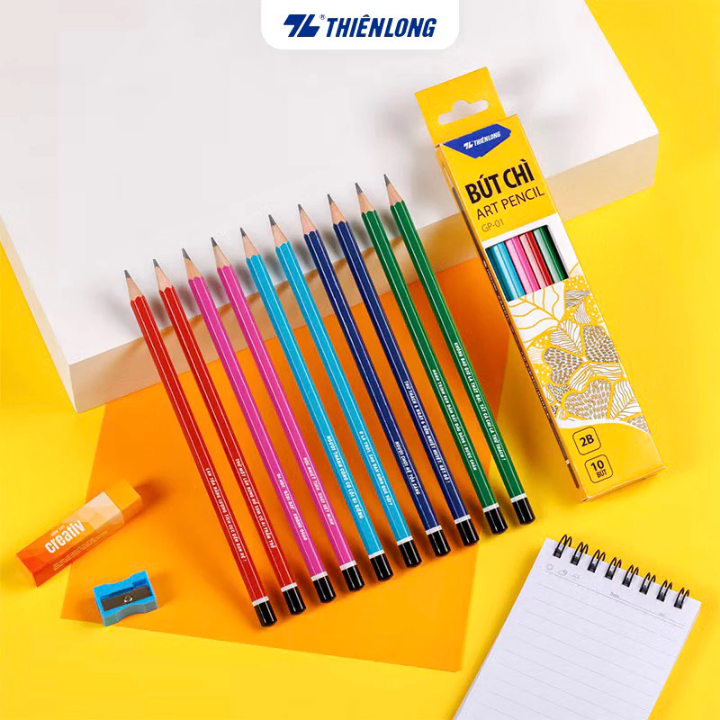 COMBO 20 CÂY BÚT CHÌ 2B,HB THIÊN LONG NÉT ĐẬM ĐẸP