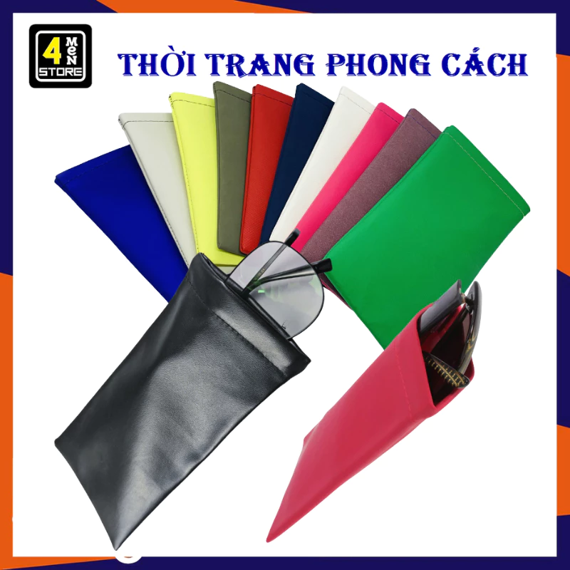 Combo 10 BAO DA ĐỰNG MẮT KÍNH NHIỀU MÀU THỜI TRANG  - Túi Đựng Bảo Vệ Mắt Kính Bằng Da PU Chống Bụi