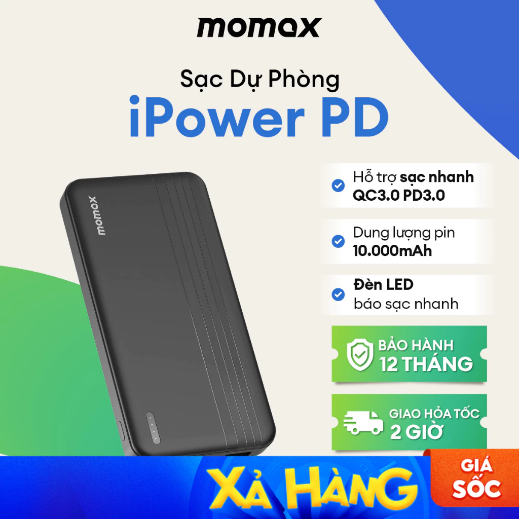 Sạc Dự Phòng Momax iPower PD 10000mAh external battery pack