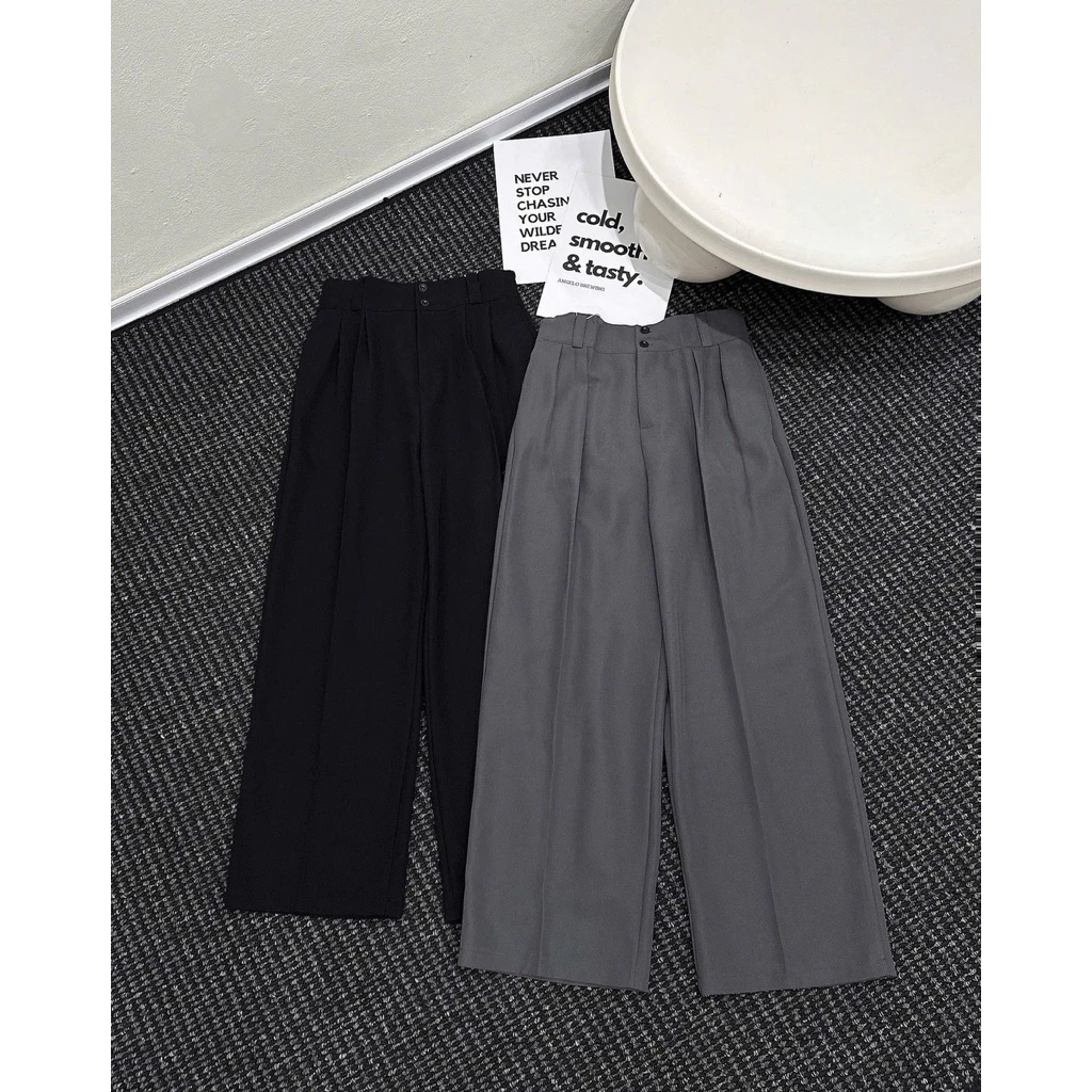 [BIGSIZE] 476 Quần Suông Vải Nữ Cạp Chun Sau Cạp 2 Cúc