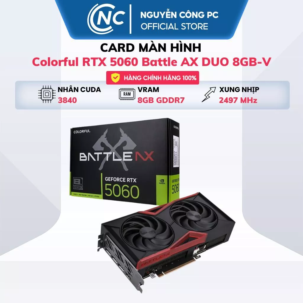 Card màn hình Colorful GeForce RTX 5060 Battle AX DUO 8GB-V - Bảo hành 36 tháng