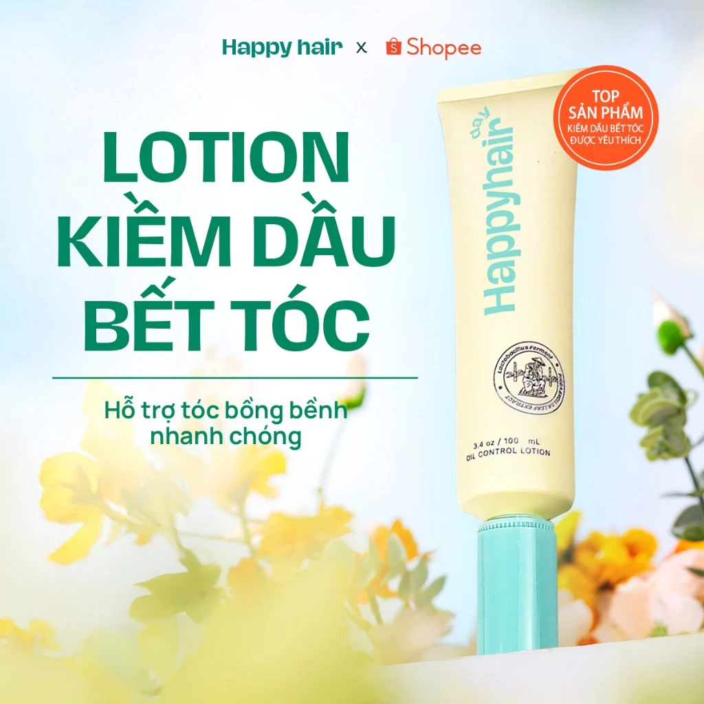 Lotion kiềm dầu Happy Hair Day 100ml giúp tóc bồng bềnh, hết dầu trong 24h dành cho tóc bết dầu