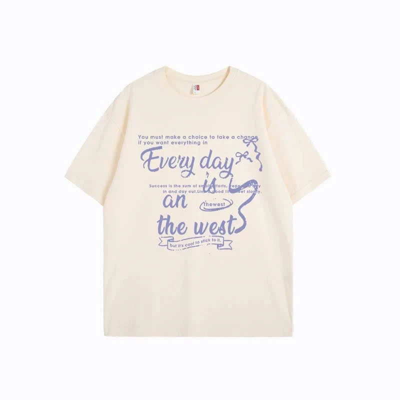 Áo thun nữ Ngắn Tay in chữ Cá tính Menina_studio, áo thun nữ cổ tròn Cotton 100% form rộng