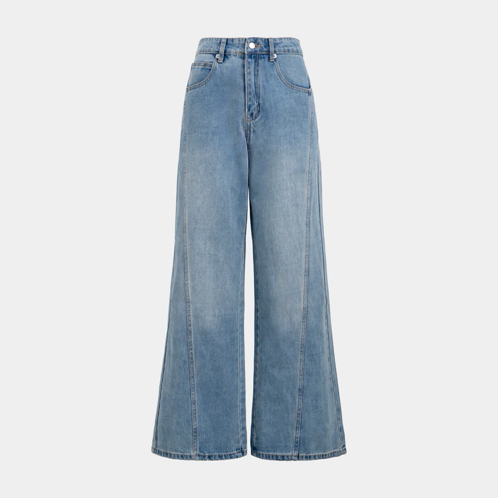 ( FLARED-JEANS02) Quần jeans sọc loe dài trơn đơn giản, jeans VNXK | BAHYCHIC