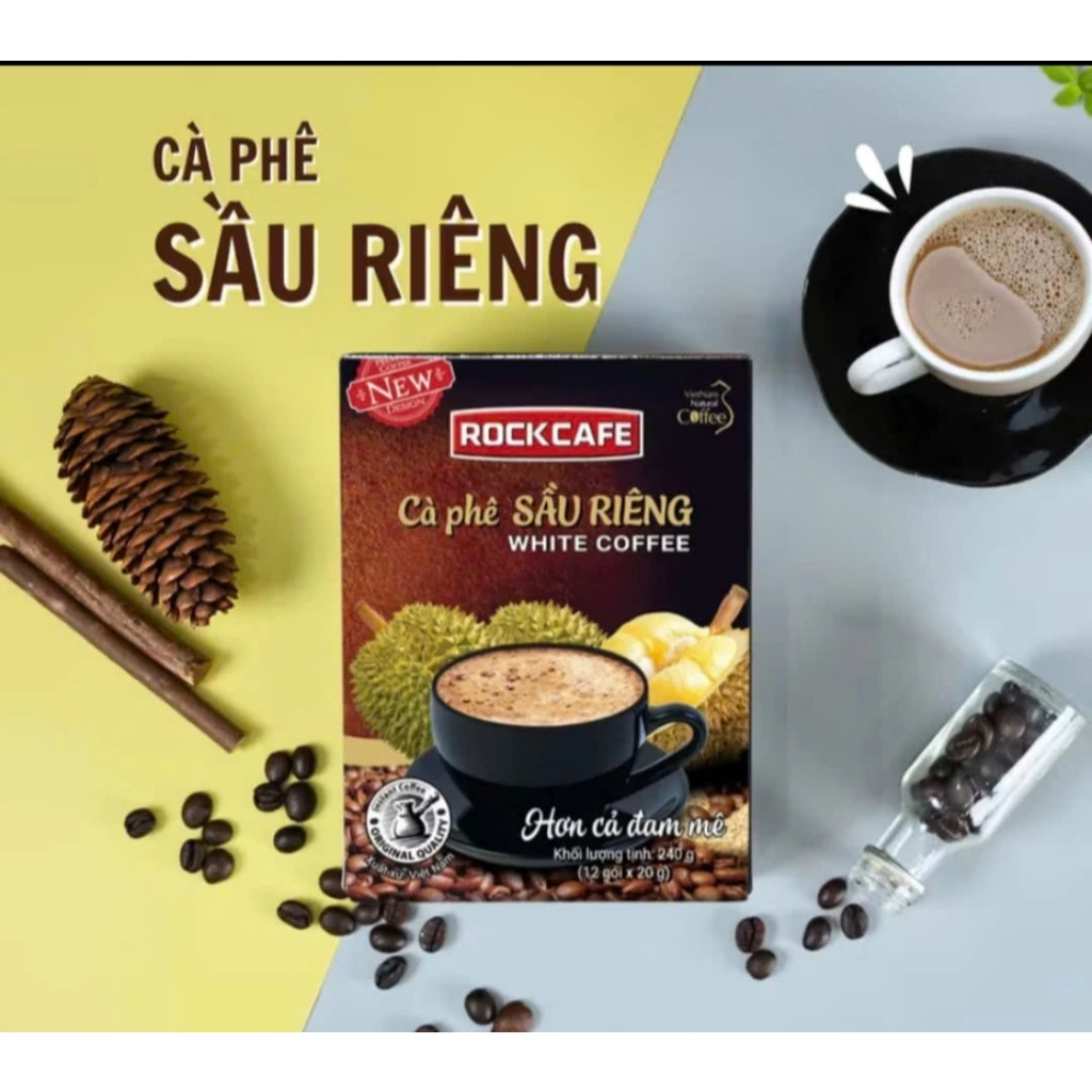 Cà Phê Sầu Riêng- cafe Dừa Hương Vị Đậm Đà - Hộp 12 gói