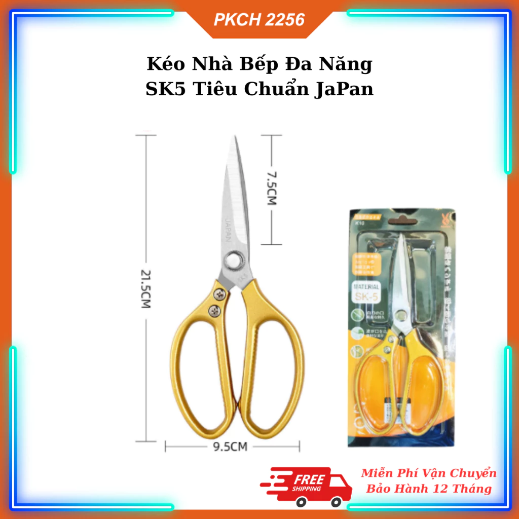 [SET 3] Kéo Vàng SK5 JAPAN Cắt Gà Đa Năng Và Cắt Đồ Dùng Siêu Bền