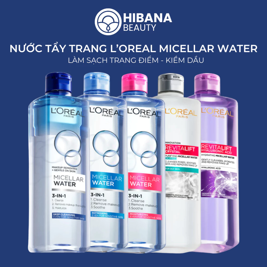 Nước tẩy trang và làm sạch sâu 3-in-1 L'Oreal Paris Micellar Water 400ml