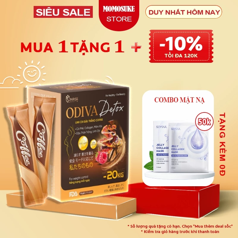 Cafe tan mỡ Odiva Detox Hỗ Trợ Giả.m kí Cho cơ địa chai lờn dùng nhiều không giảm 15 Gói
