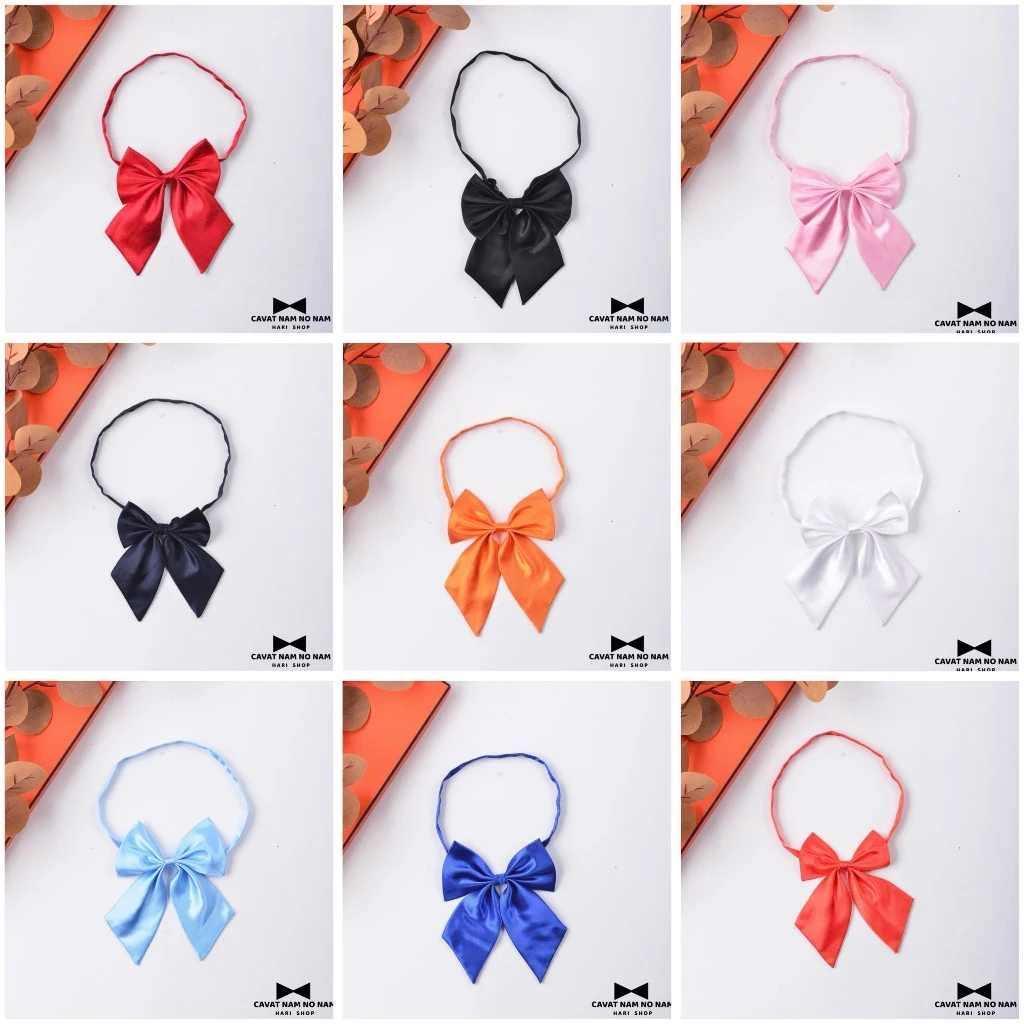 Nơ Đeo Cổ Nữ Nơ Nữ Đồng Phục Công Sở Nơ Trơn Màu Vải Lụa Đồng Phục Học Sinh Nhật Bản