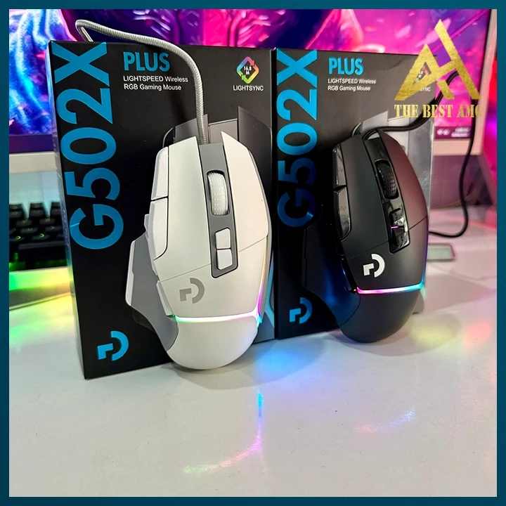 Chuột Máy Vi Tính Gaming Có Dây Led RGB G502 X Plus OEM Màu Trắng Chuột Pc 12800 DPI Thiết Kế Công Thái Học 10 Nút