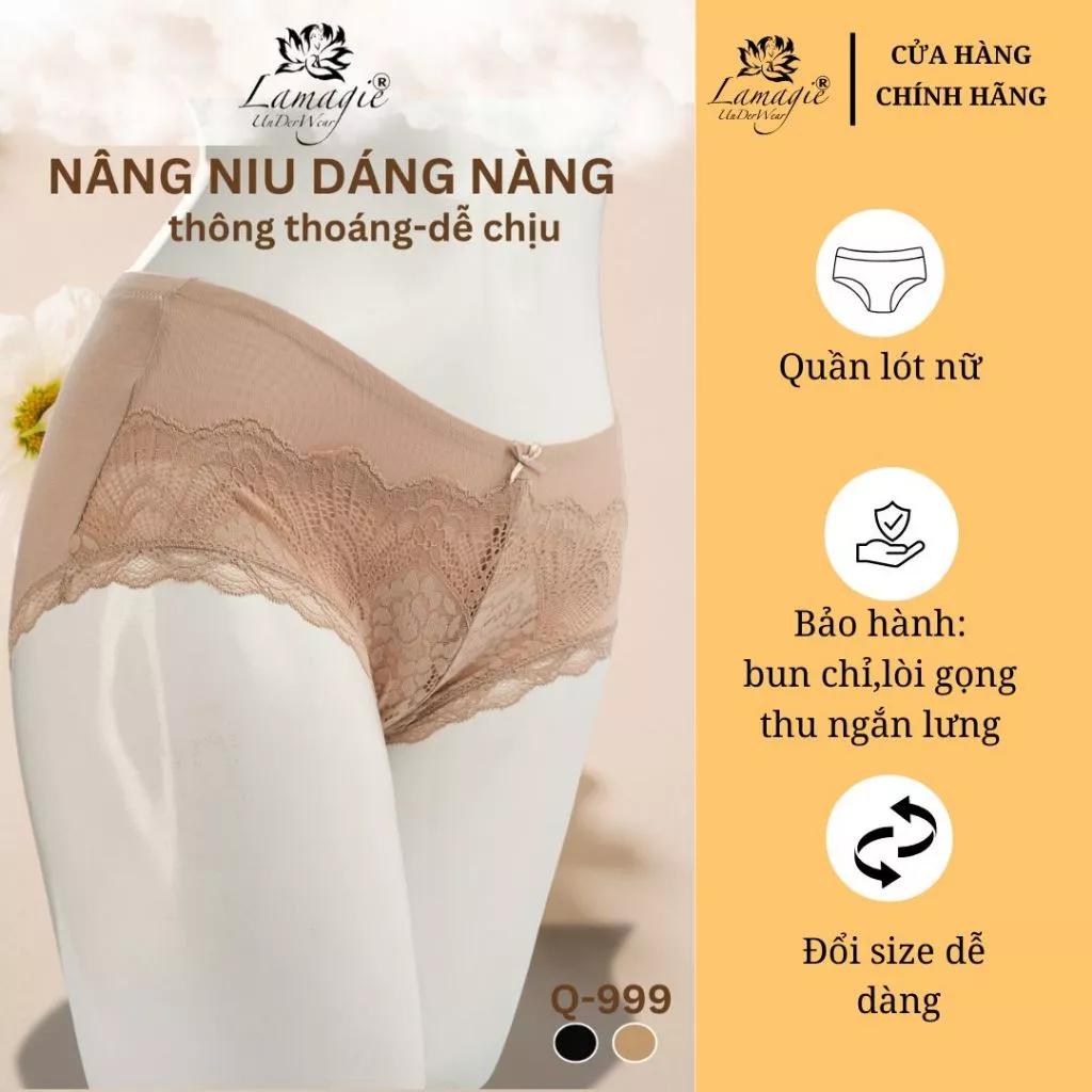 Quần lót nữ đẹp Q-999 – Chất liệu cao cấp, mềm mại, thoáng khí