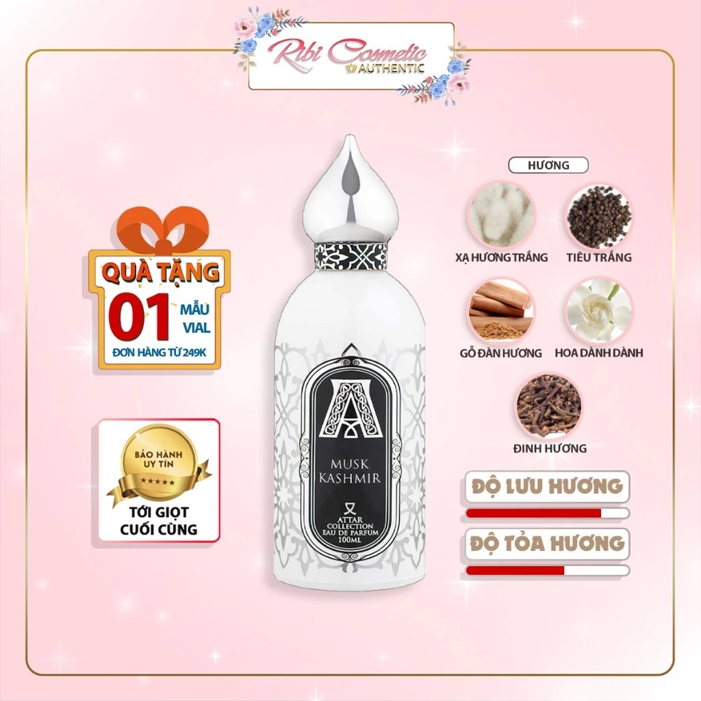 Nước Hoa Musk Kashmir (5/10ml) Hương Xạ Tinh Khiết sạch sẽ gỗ thơm lâu Ribicosmetics