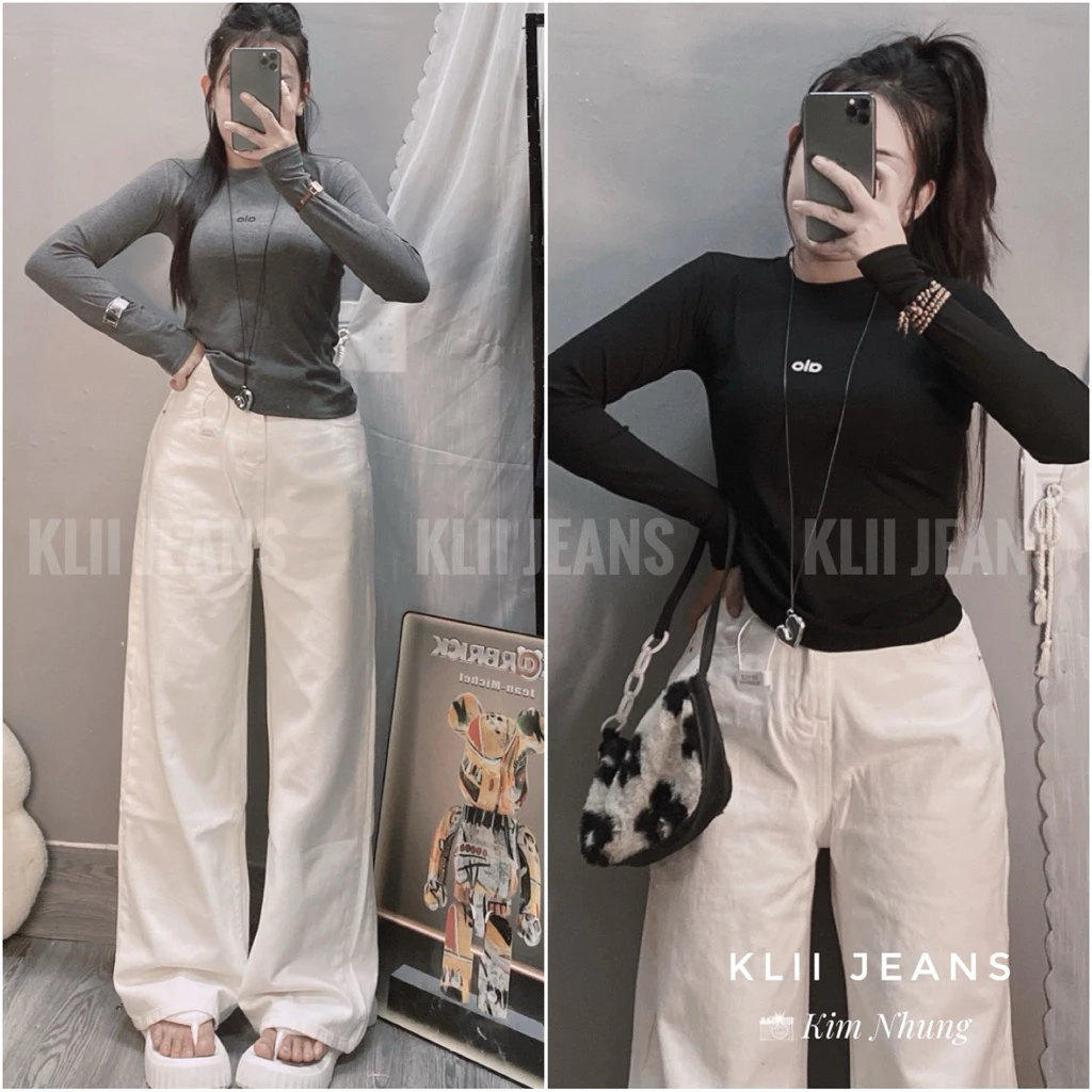Áo thun tay dài borip xịn( ép Alo) phom vừa dáng dài 40-62kg🌷KLii jeans sẵn sll