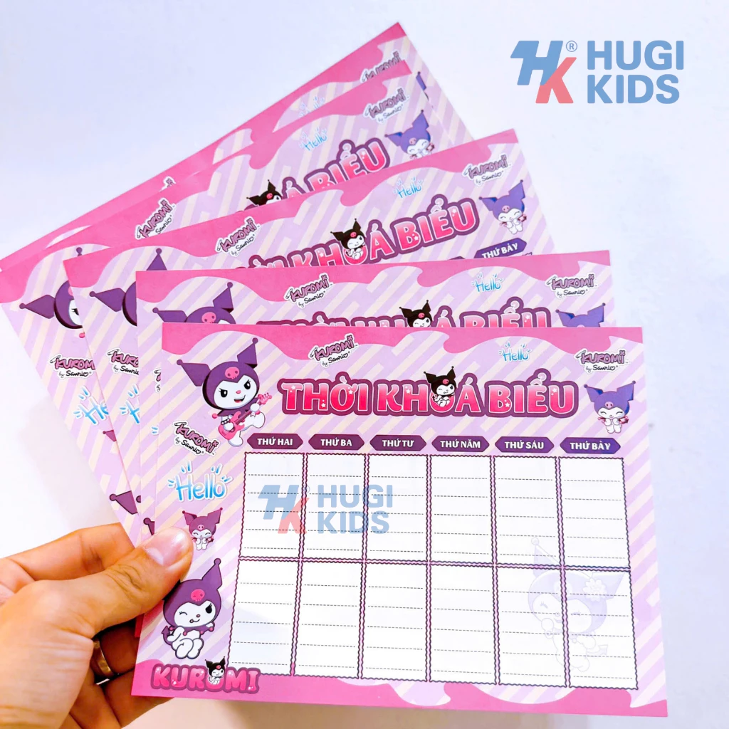 Xấp 5 Tấm Nhãn Tên Môn Học Dán Decal + Thời Khóa Biểu & Bảng Cửu Chương Dễ Thương Cho Học Sinh
