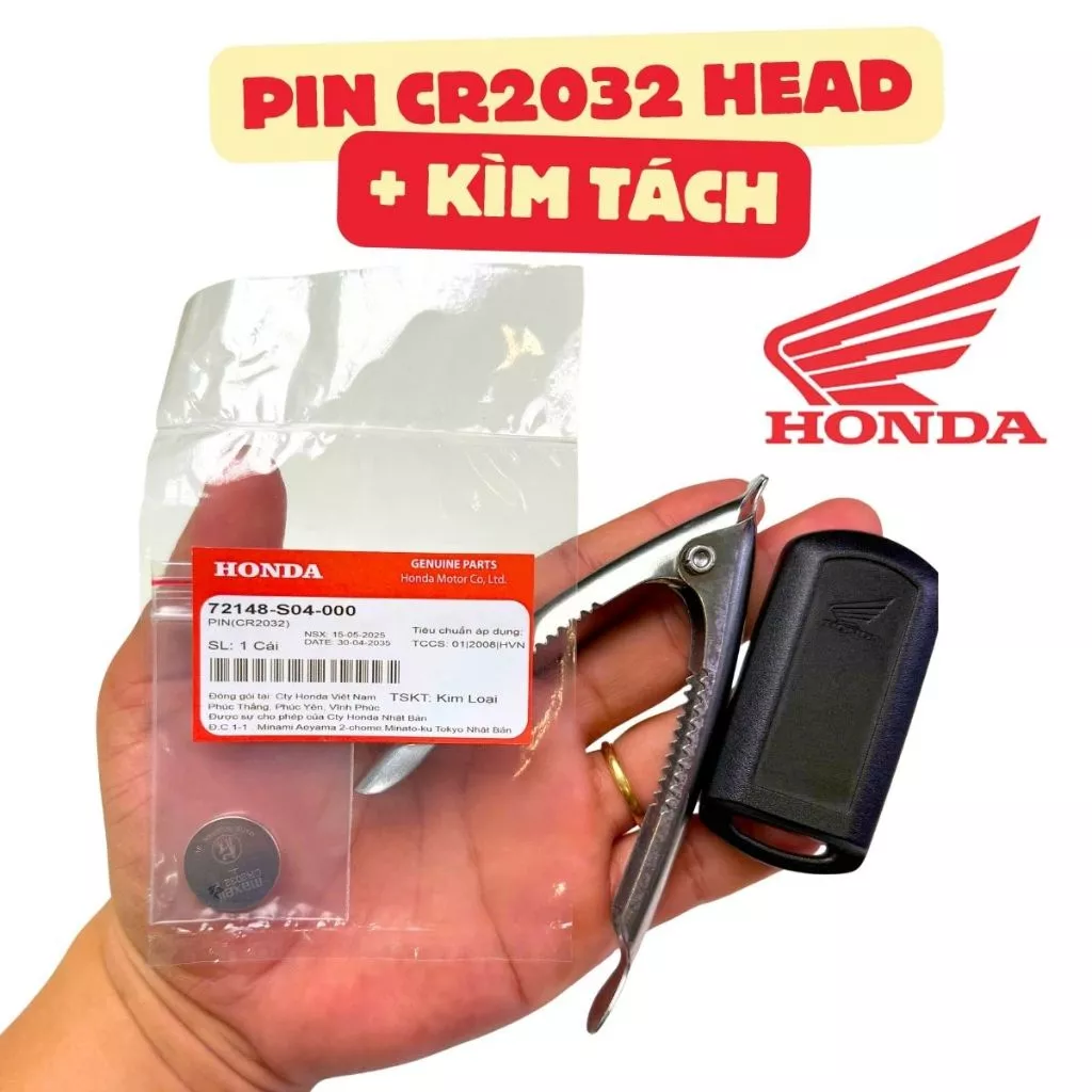 PIN CR2032H chuẩn HEAD cho xe máy dung lượng lớn tặng kèm kìm tách chìa khoá smartkey