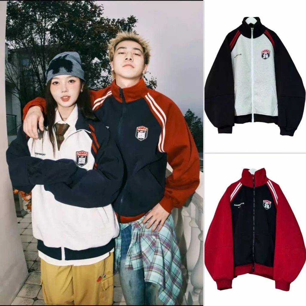 Áo Khoác Nỉ Sweater 25 May Phối Viền Thể Thao Form Rộng Unisex Nam Nữ