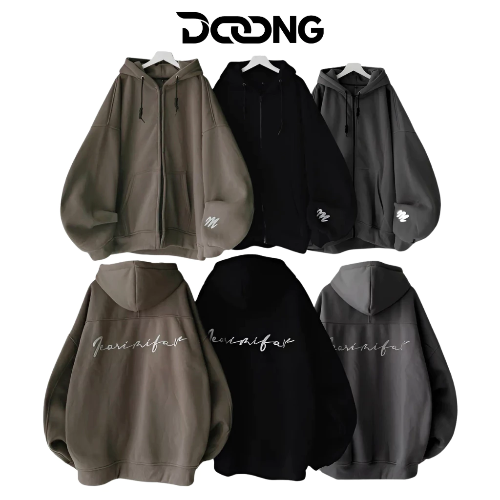 [XẢ HÀNG] Áo Khoác Hoodie Zip FEARI In Chữ Chất Nỉ Bông Dày Dặn Unisex BM261, Áo Hoodie Dây Kéo Zip Nam Nữ DOONG