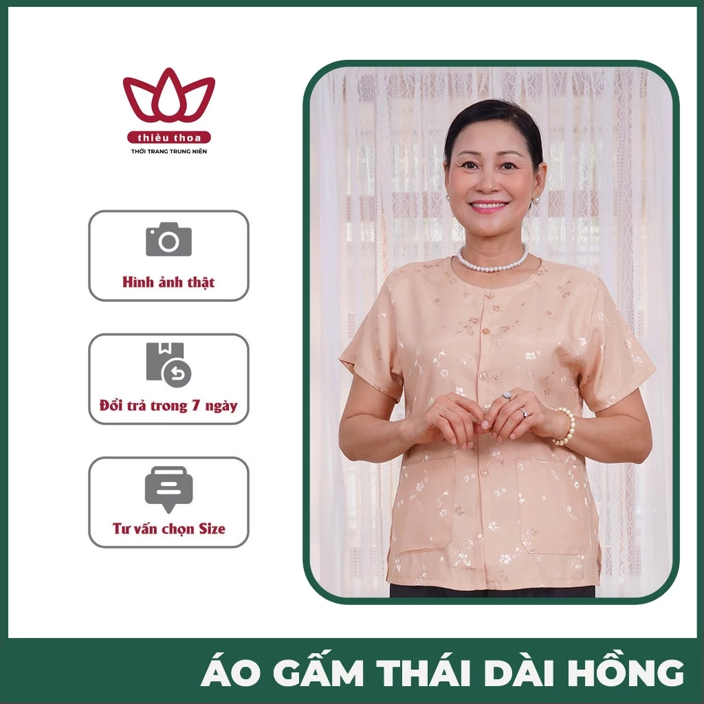 Áo Gấm Lụa Trung Niên Nhập Khẩu Quần Bà Ba Lụa Đen Mềm Mịn Duyên Dáng Và Quý Phái - Thiều Thoa Store