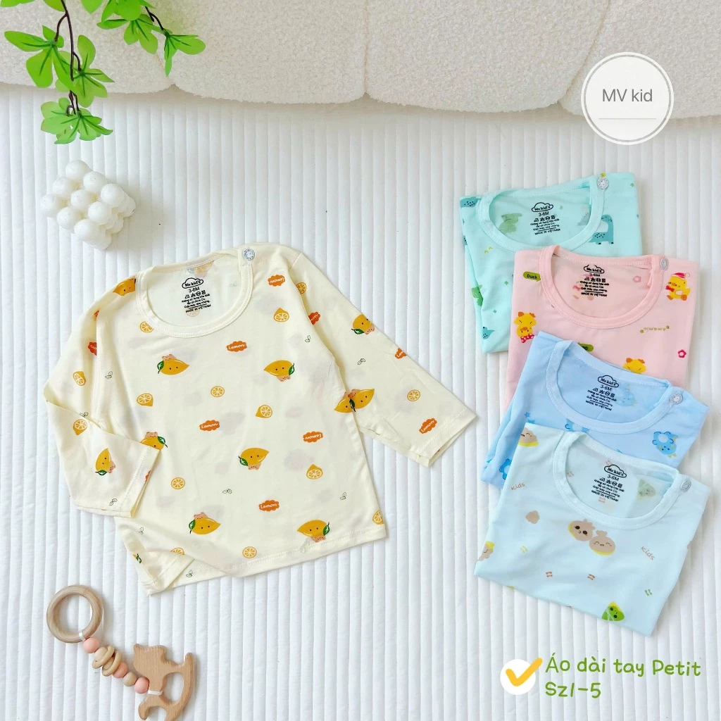 [Loại Đẹp] SET 3-5 ÁO SƠ SINH DÀI TAY CHẤT PEPTIT MỀM MẠI THU ĐÔNG CHO BÉ TỪ 0-9 THÁNG