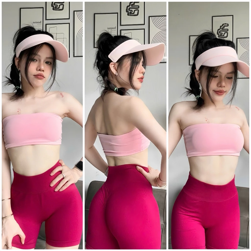 ÁO Bra QUÂY SILICON chất LULU KÈM MÚT RỜI  D17 Tập Gym-Yoga-Aerobic Gymmy ( Không kèm quần )️ Hàng xuất khẩu ️