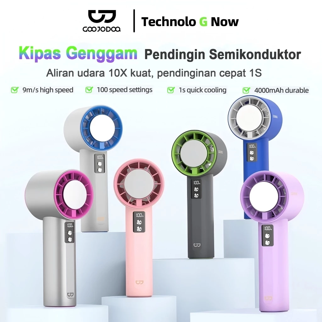 【Bảo hành 6 tháng】Quạt mini Goojodoq làm mát nhanh Turbo Màn hình kỹ thuật số Tốc độ cao 100 vòng/phút,di động, gió mạnh