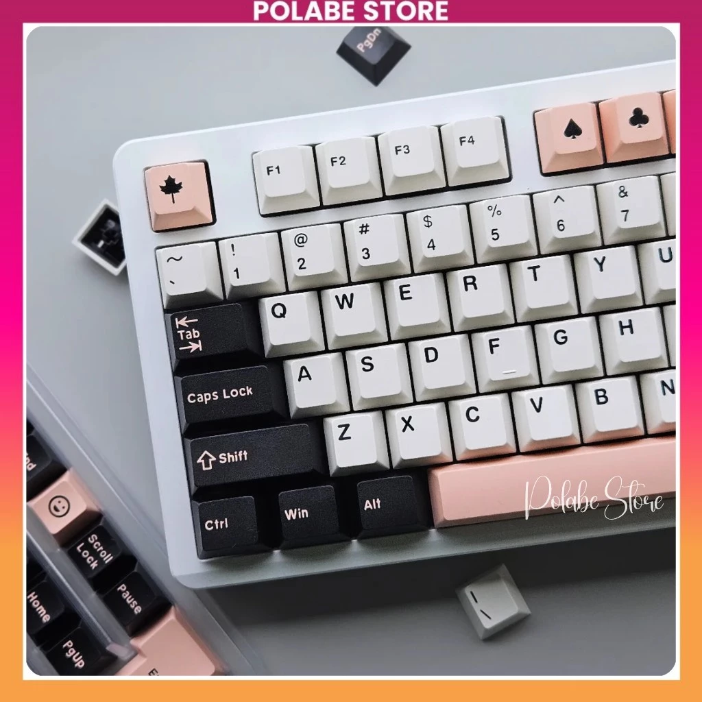 Keycap Olivia Light cherry profile Keycap CMK Pink White ABS bàn phím cơ Polabe Store