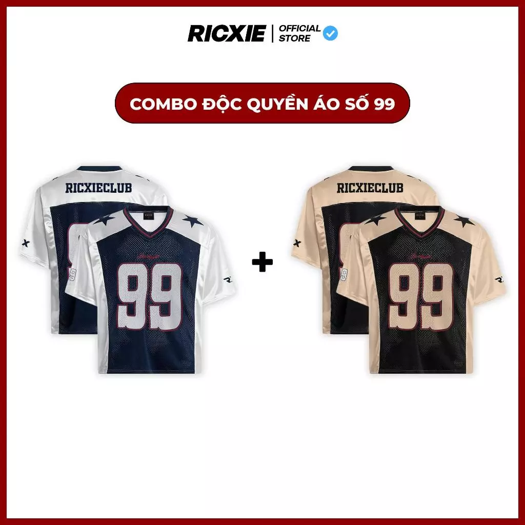 COMBO 2 Áo Lưới Thể Thao Jersey Ricxie Số 99 - Được chọn màu chọn size khác nhau