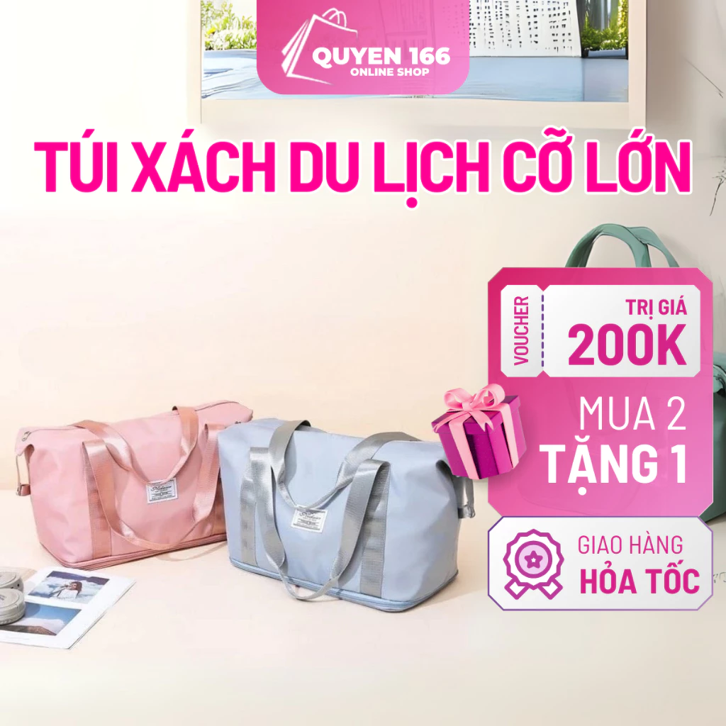 Túi Xách Du Lịch Cỡ Lớn 2 Tầng, Túi Du Lịch Đa Năng Nam Nữ, Đựng Quần Áo Mỹ Phẩm