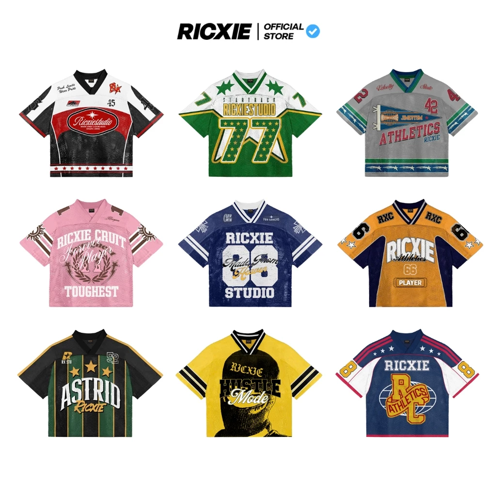 Áo Lưới Jersey RICXIE MASCOT NUMBER - Top Áo Thun Thể Thao Unisex Nam Nữ From Boxy