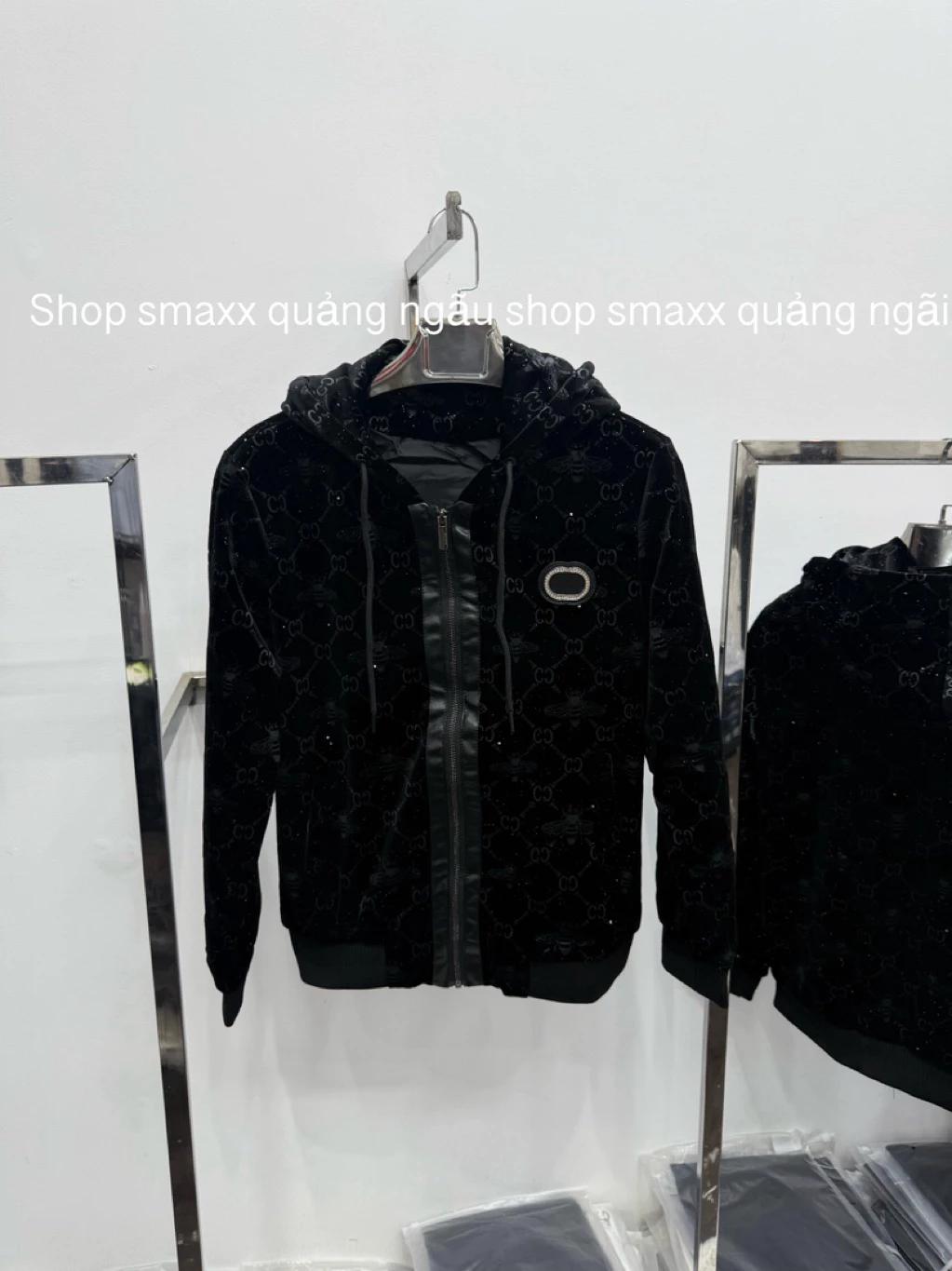 Áo Khoác Nhung Gờ Cờ QC Ver 1 Dày dặn,Khoá phối Da Hàng QC-2026