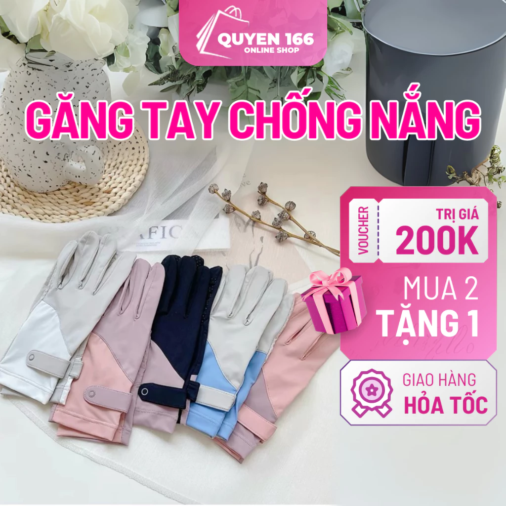 Găng tay chống nắng UPF50+ bao tay đi xe máy lái xe vải thun lạnh cao cấp