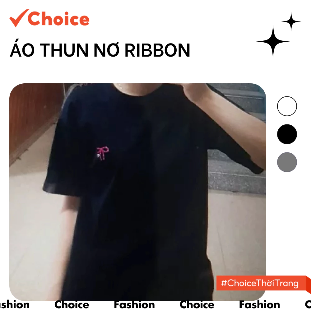 [Choice] Áo Thun FA1-0018-67 Nơ Ribbon Mới, Chất Cotton Khô Thoáng Mát, Dễ Phối Đồ