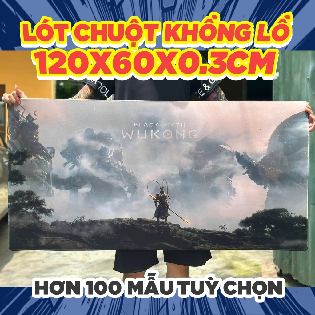 BÀN DI CHUỘT KHỔNG LỒ 120X60CM ĐỘ DÀY 3MM HƠN 100 MẪU TUỲ CHỈNH