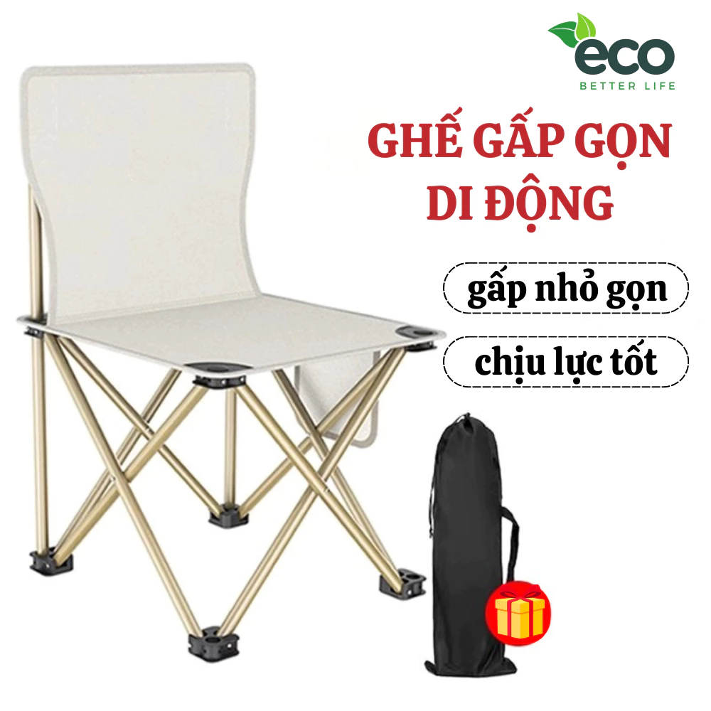Ghế Gấp Gọn Dã Ngoại Du Lịch, Ghế Câu Cá Tựa Lưng Vải Oxford 2 Lớp Siêu Bền Tặng Túi Đựng Tiện Lợi