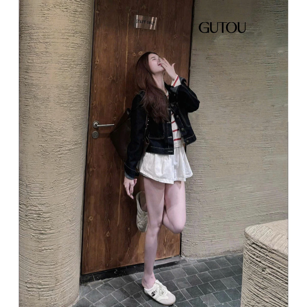 [ GUTOU ] Áo Khoác Jean Denim Túi Hộp G132
