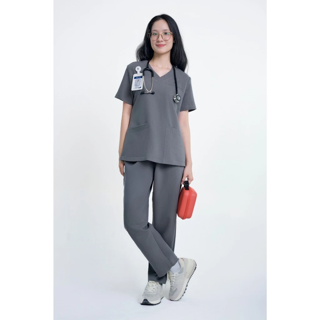 Bộ Scrubs Nữ BLOUDI Plus, Đồ Scrub Y Tế Túi Đa Ngăn Tiện Dụng, đồng phục phòng mổ, đồng phục y tế