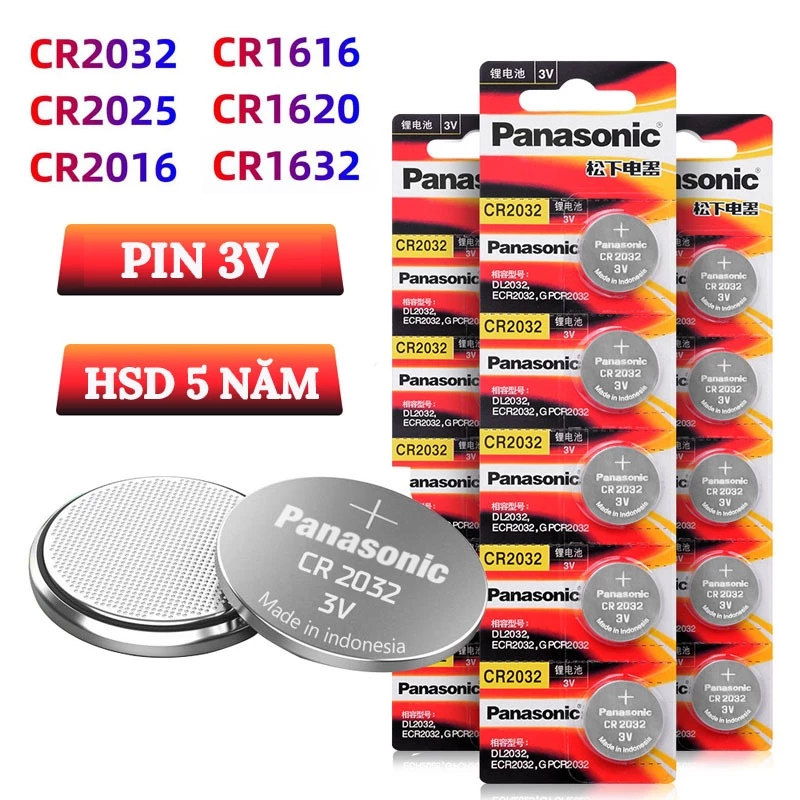 Pin CR2032 3V, Pin Cúc Áo, Pin CR2025 - CR1632 - CR1220 - CR2016 - CR1620 - CR1616 Thay Chìa Khóa Smartkey Ô Tô, Xe Máy
