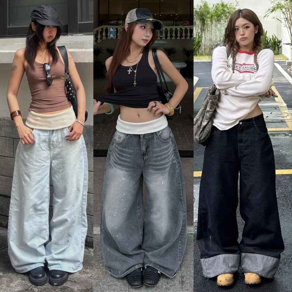 Quần jeans suông ống rộng, quần bò Wash dáng rộng cạp cao tôn dáng nam nữ ulzzang cá tính
