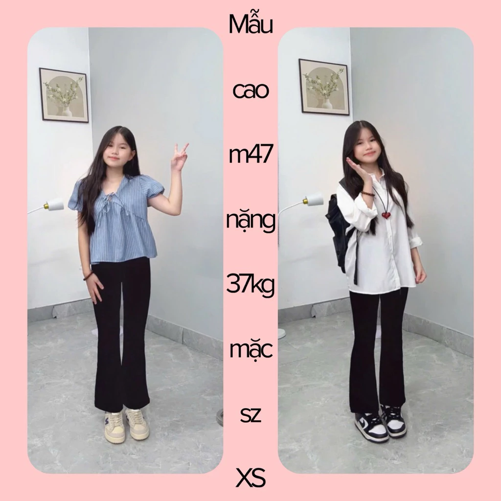 (LOE VẢI NẤM) QUẦN LOE VẢI NỮ TRƠN CHẤT COTTON CO DÃN 4 chiều mặc đi học, đi chơi