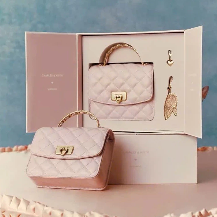 Túi nữ Túi hộp quà tặng charm tim bướm size 19 chất da siêu đẹp hàng có hộp chuẩn xinh 1608#