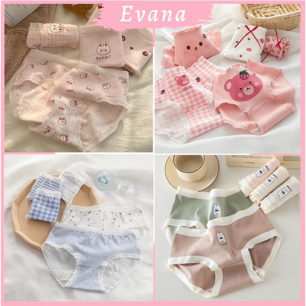 Set 5 Quần lót nữ, quần lót cotton, nhiều họa tiết cute [QC367]